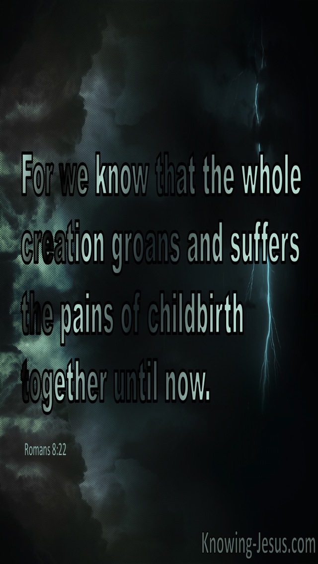 Romans 8:22 The Whole Creation Groans and Suffers (black)